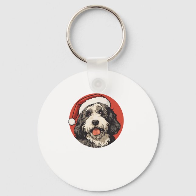 Llavero Bernedoodle Dog Xmas Doodle Dood Cuate Navidades B (Anverso)