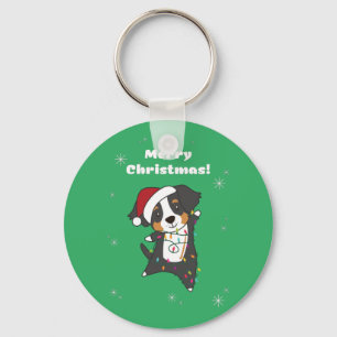 Llavero Bernese Merry Christmas Happy Navidades Dogs Keych