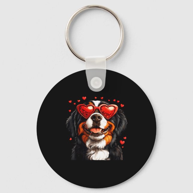 Llavero Bernese Mountain Cute Berner Dog Lover Valentines  (Anverso)