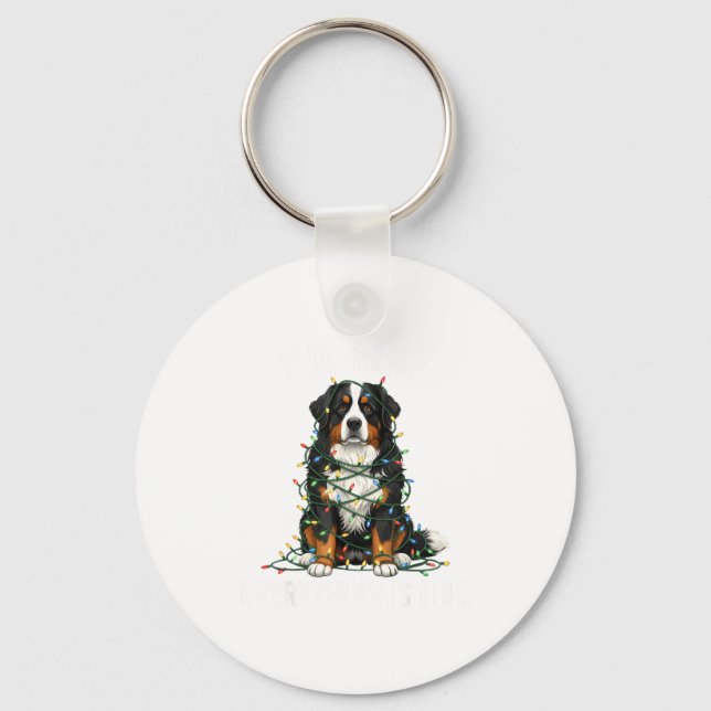 Llavero Bernese Mountain Dog Christmas I'm Fine Everything (Anverso)