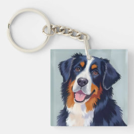Llavero Bernese Mountain Dog | Watercolor Painting