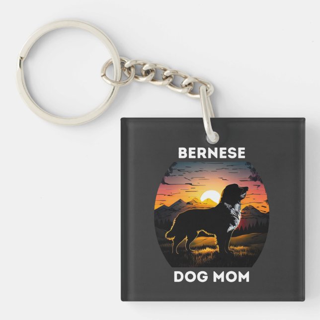 Llavero Bernese y el sol naciente para la madre del perro  (Frente)