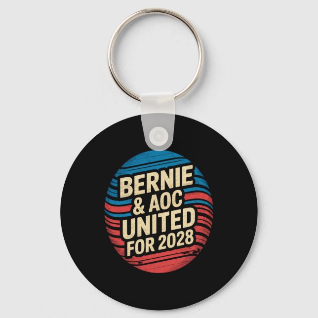 Llavero Bernie Sanders Y Aoc 2028 Para La Campaña Presiden (Anverso)
