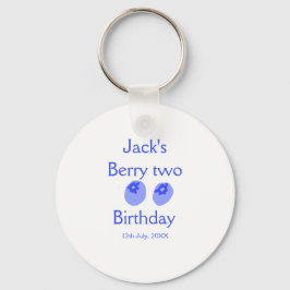 Llavero Berry two birthday blue berry add name date kids r
