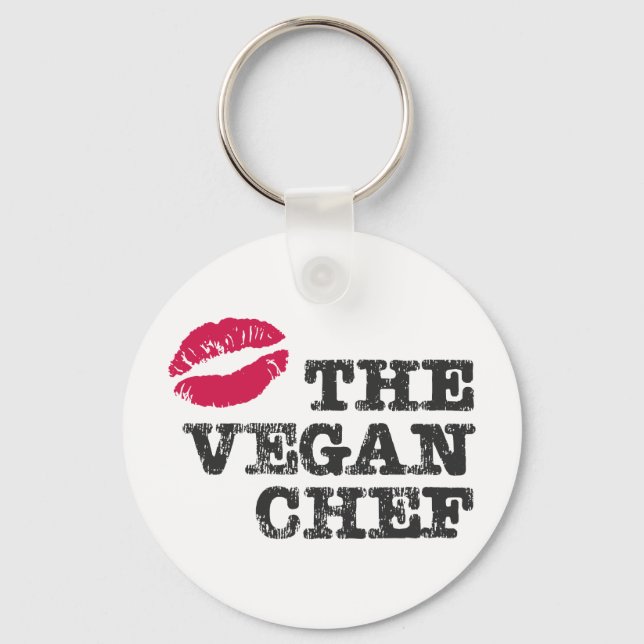 Llavero Besa al chef vegan (Anverso)