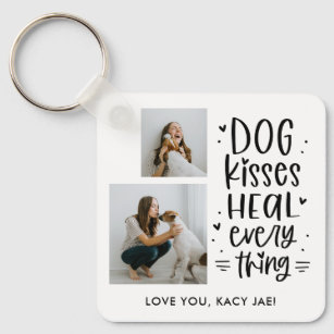 Llavero Besados de perro Editable Color Dog Lover Keychain