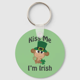 Llavero ¡Bésame, soy irlandés! Mono