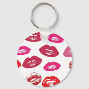 Llavero Besos de moda patrón labios rosados y suculentos ¡