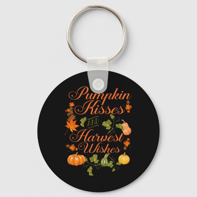 Llavero Besos divertidos de calabaza y cosecha deseo hombr (Anverso)