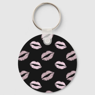 Llavero Besos Rosados Plateados