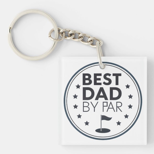 Llavero Best Dad By Par Golf Badge Design (Frente)