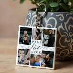 Llavero Best Dad Ever | Father's Day 6 Photo Collage<br><div class="desc">Celebrate your dad's unwavering love and cherished moments with our Best Father Ever Photo Collage Keychain. This personalized keychain serves as a perfect gift for Father's Day, birthdays, or any occasion to honor the special father in your life. Designed with simplicity and elegance, this keychain features a photo collage grid...</div>