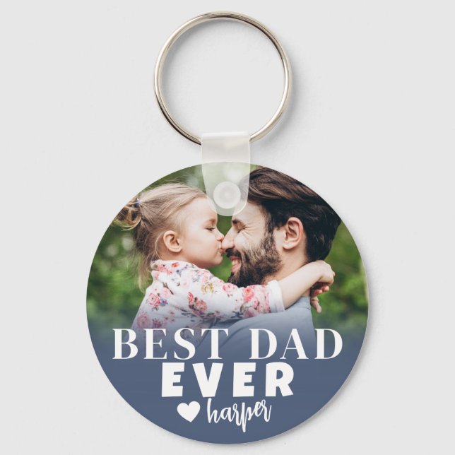 Llavero Best Dad Ever Personalized Photo (Anverso)