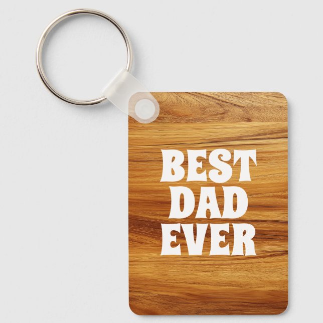 Llavero Best Dad Ever Teak Wood Photo (Anverso)