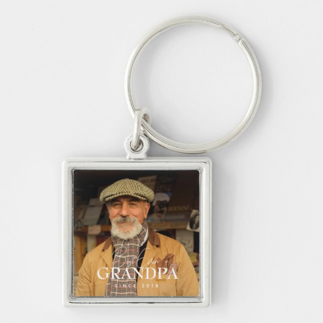 Llavero Best Ever Grandpa Since 20XX Simple Elegant Photo (Frente)