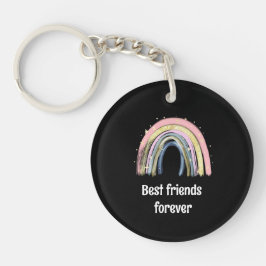 Llavero Best friends forever gold rainbow stars 