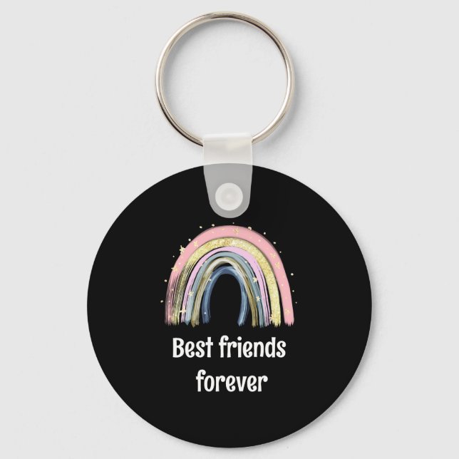 Llavero Best friends forever gold rainbow stars  (Anverso)