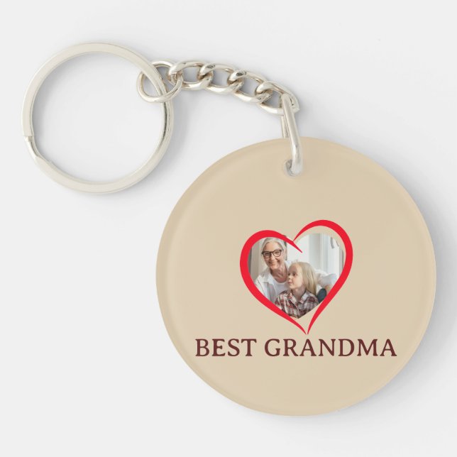 Llavero Best Grandma Personalized Acrylic Keychain Gift (Frente)