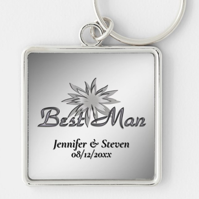 Llavero Best Man Black and White Custom Keychains (Frente)