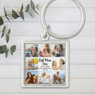 Llavero Best Mom Ever Collage 8 Photos of Children's