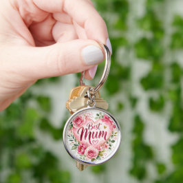 Llavero Best Mum Aquarell Blumenherz Design