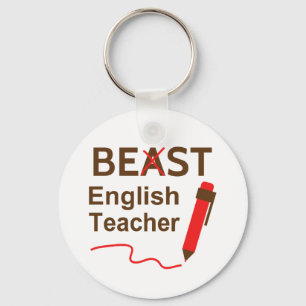 Llavero Bestia Divertida o Mejor Profesora de Inglés