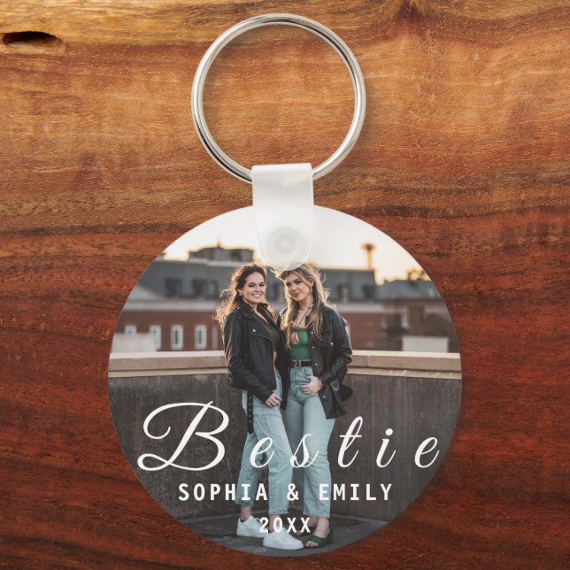 Llavero Besties Forever – Custom Photo Collage Keychain (Anverso)