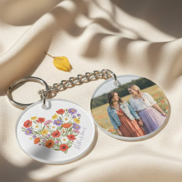 Llavero Besties Keychain - Heart Wildflower Bouquet