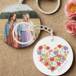 Llavero Besties Keychain - Heart Wildflower Bouquet