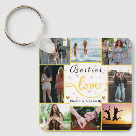 Llavero Besties Love Keychain | Personalizado 9-Collage de