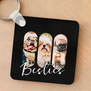 Llavero Besties Mascota Simple Modern Playful Three Photo