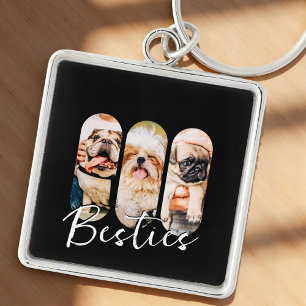 Llavero Besties Mascota Simple Modern Playful Three Photo