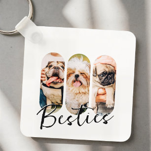 Llavero Besties Mascota Simple Modern Playful Three Photo