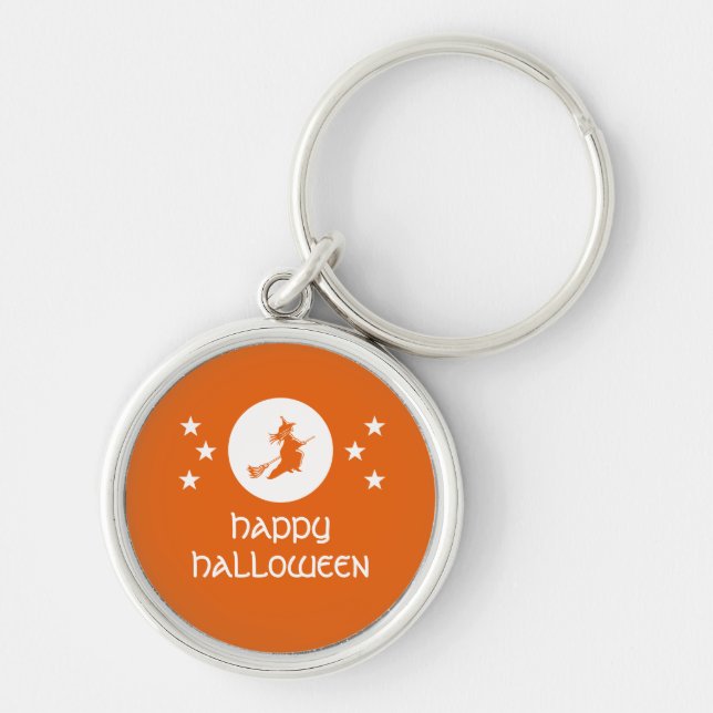 Llavero Bewitando la cadena Premium de Halloween, Naranja (Frente)