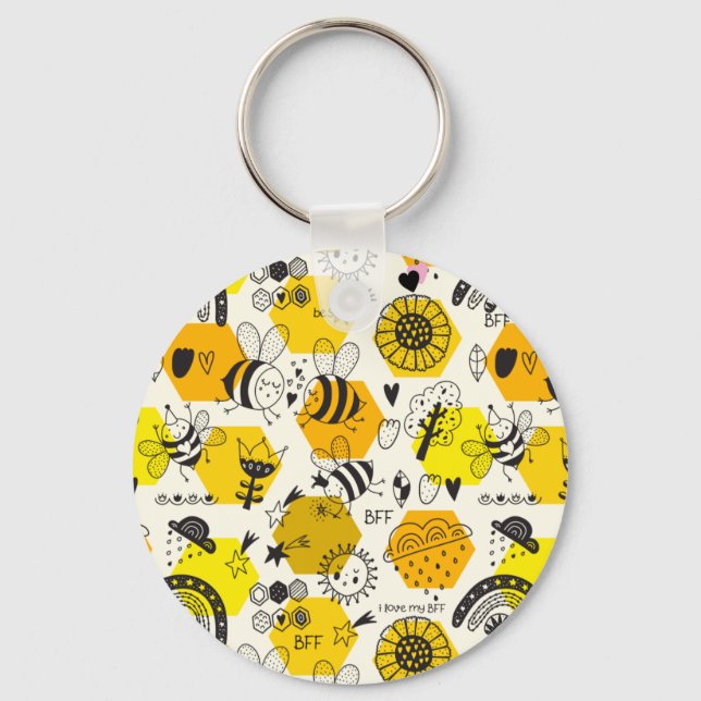 Llavero BFF Queen Bee Regalos Para Abejas Salven Las Abeja (Anverso)