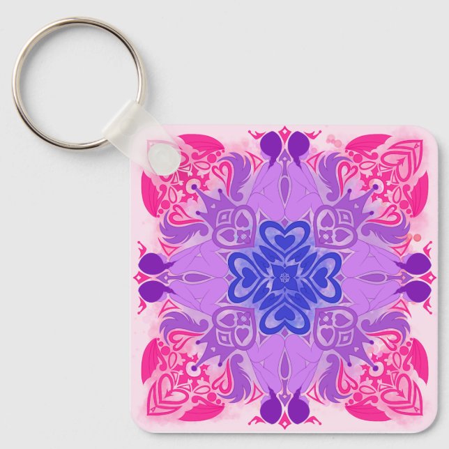 Llavero Bi Hearts Radial Art (Anverso)