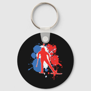 Llavero Biatlonista de bandera de Francia - Biatlón francé