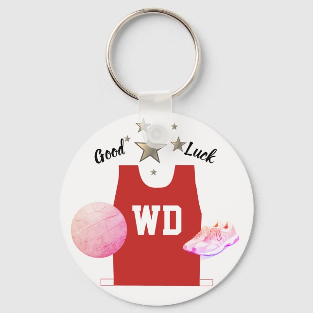 Llavero Bib de Netball de color personalizado (Anverso)