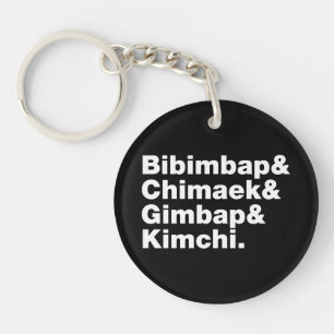 Llavero Bibimbap & Chimaek & Gimbap & Kimchi. Comidas Core