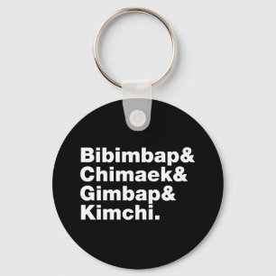 Llavero Bibimbap y Chimaek, Gimbap y Kimchi. Alimentos cor