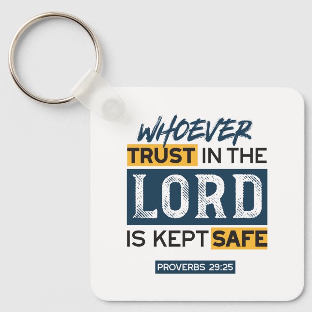 Llavero Bible Quote Art - Proverbs 29:25 Trust in God (Anverso)