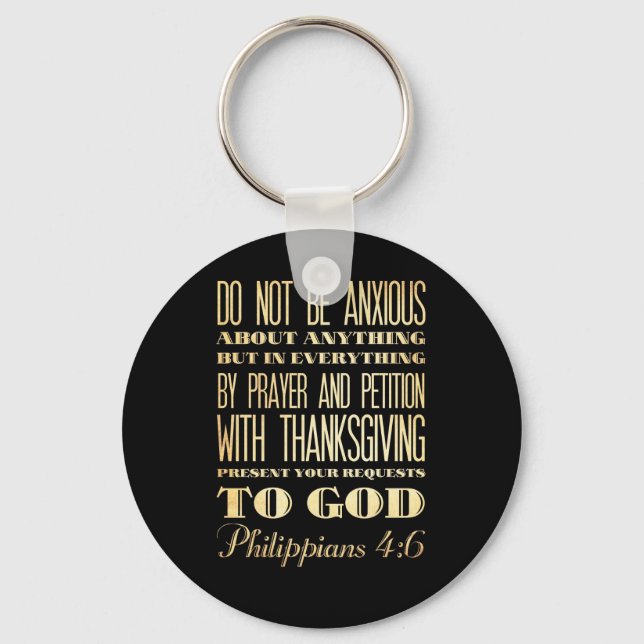 Llavero Biblia escritural cristiana - Filipinas 4:6 (Anverso)