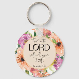 Llavero Biblia Verse Proverbios Floral Keychain