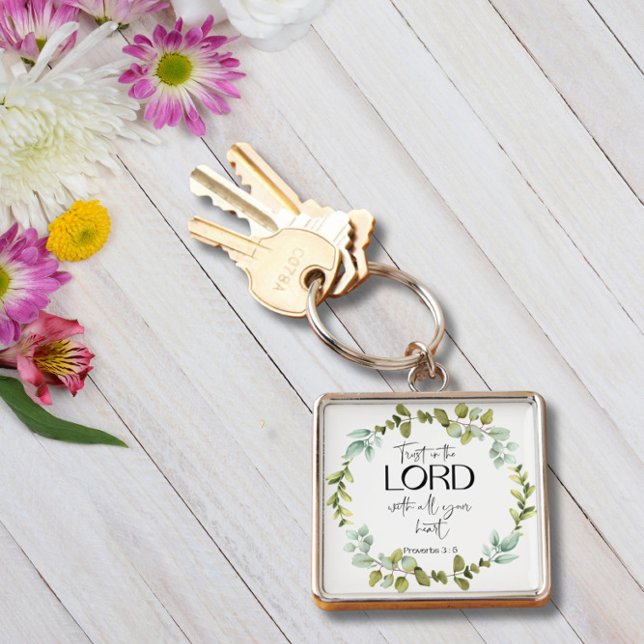 Llavero Biblia Verse Proverbios Verdor Wreath Keychain (Subido por el creador)