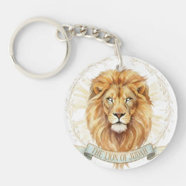 Llavero Biblical WatercolorAcrylic Keychain Lion of Judah 