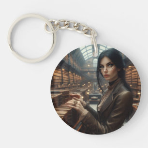 Llavero Bibliotecaria Steampunk Vintage victoriana Lady