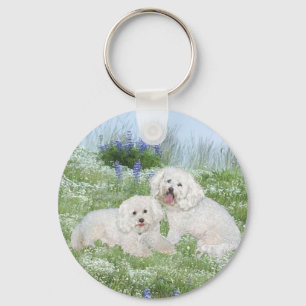 Llavero Bichon Frise Bluebonnets