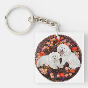 Llavero Bichón Frisé Floral