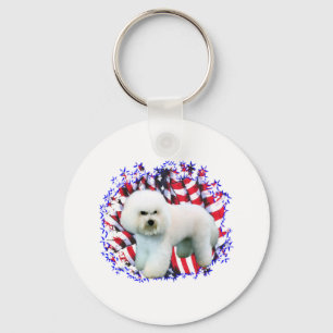Llavero Bichon Frise Patriot