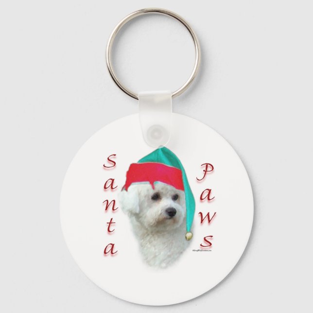 Llavero Bichon Frise Santa Paws (Anverso)